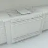 Detailed close-up of the gas stove in the traditional Revit kitchen family.