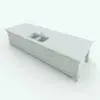 Ambient occlusion (AO) render of the kitchen island, highlighting its structure and design.