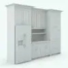Ambient occlusion (AO) render of the refrigerator section of the traditional Revit kitchen.
