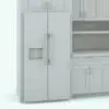 Close-up of the Revit file refrigerator, showcasing its detailed design and water-ice dispenser.