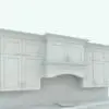 Close-up of the upper cabinets in the traditional Revit kitchen