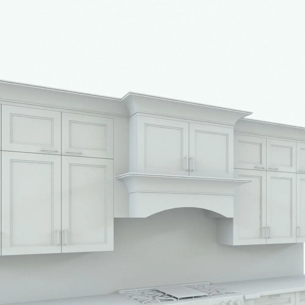 Upper Cabinets Close-Up in Revit Kitchen Close-up of the upper cabinets in the traditional Revit kitchen