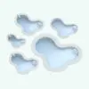 Double Ameba Revit Swimming Pool Family in different sizes to showcase its parametric nature.