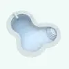 Double Ameba Revit Swimming Pool Family rendered in ambient occlusion style.