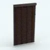 Window Blinds Decoration Revit Family rendered in dark chocolate colored wood.