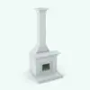 Fireplace and chimney rendered in ambient occlusion mode.