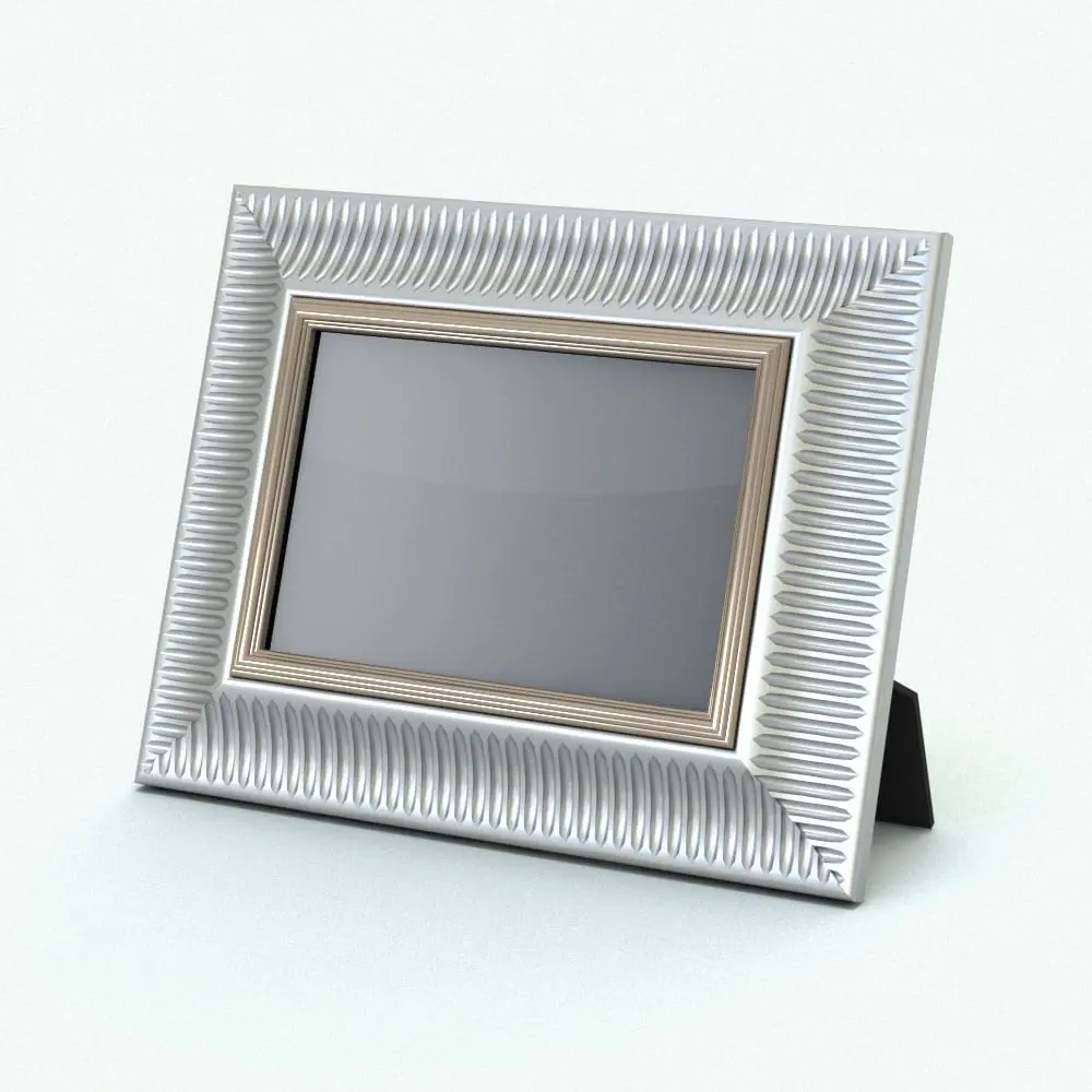 Revit Family / 3D Model - Classic Picture Frame Rendered in Revit Classic Revit Picture Frame Family rendered in silver and gold colors.