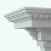 Complex Crown Molding Revit Decoration Family corner detail rendered in ambient occlusion mode.