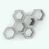 Hexagonal/Rectangular Shelving Revit Family in a hexagonal configuration. Move them, stack them and copy them to create your own configurations.