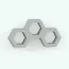 Hexagonal configuration of shelves.