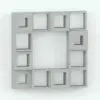 Hexagonal/Rectangular Shelving Revit Family in another rectangular configuration where the thickness of the frames and the depth is different in all. This showcase the parametric nature of this Revit family.