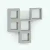 Rectangular configuration 2. Different shelf thicknesses and rendered in ambient occlusion.