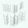 Wall partition in different angle arrangements and different panel numbers to show it's parametric flexibility.