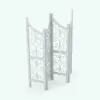 Ironwork Folding Partition Revit Family rendered in ambient occlusion mode to see all the details better.