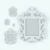 Baroque wall decoration Revit family frame in different sizes to showcase its parametric behavior.