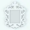 Baroque wall decoration Revit family frame rendered in ambient occlusion style.