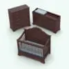 Antique Nursery Revit Furniture Set rendered in color. These Revit families are all fully parametric to adjust to your project needs.