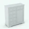 Wardrobe Revit family rendered in ambient occlusion mode.