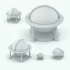 Antique World Globe Decoration Revit Family in different parametric sizes to show its flexibility.