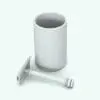 Razor and cup rendered in ambient occlusion mode.