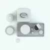 Elegant Bathroom Accessories Revit Family in top view and rendered in AO mode.