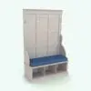 Bench With Back Coat Rack Revit Family rendered in color. This family is fully parametric and it is a great addition to your Revit furniture families library.