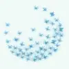 Arrangement of the 3D model of a butterfly in a circular pattern.