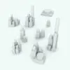 Candle Blocks Decoration Revit Family in different sizes and configurations to showcase its parametric nature.