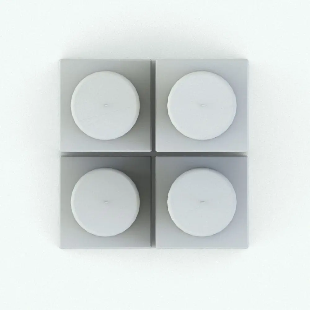 Revit Family / 3D Model - Candle Holder Blocks Top View Candle Blocks Decoration Revit Family seen in top view and rendered in ambient occlusion mode.