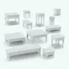 Classic Order Side and Coffee Table Revit Families in different parametric sizes. These Revit furniture families are ideal for refined interiors and opulent looks. Just load them into your project, load the textures and hit that render button for instant results. Don't wait any longer and add this side and coffee table Revit families to your cart now!