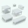 Side table Revit family in different parametric sizes for flexibilty.