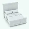 Revit bed family rendered in ambient occlusion mode to show all the details.