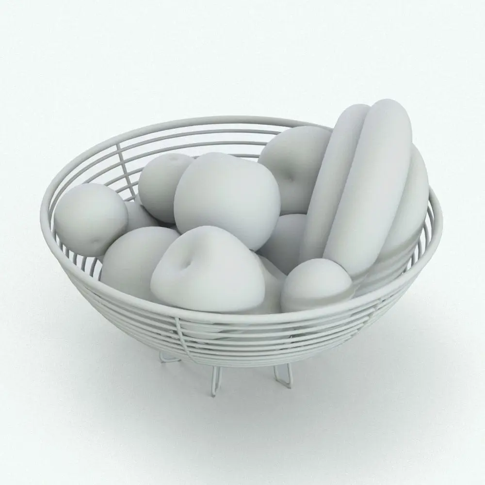 Revit Family / 3D Model - Fruit Holder Perspective Fruit Holder Decoration Revit Family rendered in AO.