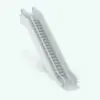 Glass Balustrade Escalator Revit Family rendered in ambient occlusion mode.