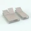 Minimalistic Pool Chaise Lounge Revit Family rendered in a light color. The family is fully parametric and you'll be able to adjust sizes, angles and width.