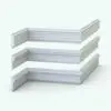 Customizable Revit Wall Sweep Families - Chair Rails Pack 1 in 3D view and rendered in AO mode to see all details better.