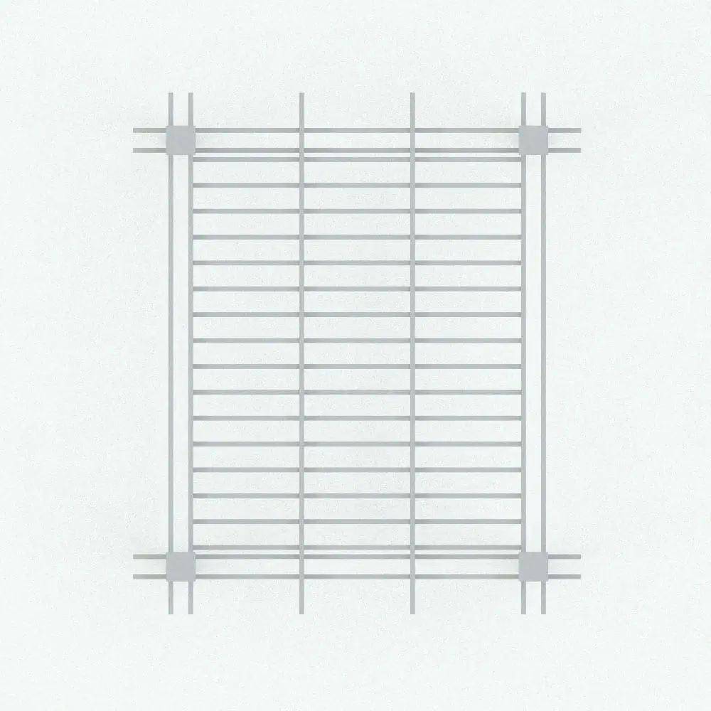 Revit Family / 3D Model - Pergola 2 Top View Classic Pergola Revit Family in top view and rendered in ambient occlusion mode.
