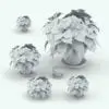 Poinsettia Revit Plant Family in different parametric sizes to showcase its parametric nature.