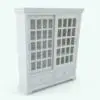 Sliding Doors Revit Bookshelf Family rendered in ambient occlusion style.