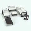 Top Boards Outdoor Furniture Revit Families Set rendered in white cloth with dark-chocolate wood. All these families are fully parametric so you can fit them to any of your outdoor spaces properly. Including 6 different Revit furniture pieces, this set will turn all your exterior projects into livable spaces. Don't waste any more time and transform your exterior projects with this outdoor furniture Revit families set.
