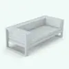 Top boards sofa Revit family rendered in ambient occlusion.