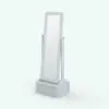 Standing Revit Mirror Family With Drawer rendered in ambient occlusion style.