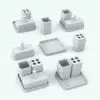 Bathroom Accessories Revit Family Pack 2 in different parametric configurations. Use it as a pack or individually to create your own designs.