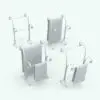 Dual Towel Holder Bathroom Accessories Revit Family in different configurations to showcase its parametric flexibility.