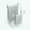 Dual Towel Holder Bathroom Accessories Revit Family rendered in ambient occlusion mode.