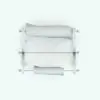 Dual Towel Holder Bathroom Accessories Revit Family top view rendered in ambient occlusion mode.