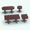 Antique Tables Living Room Revit Set rendered in a palette of dark-colored wood finishes. These families are ideal for vintage looking interior designs and they provide a lot of flexible parameters to make them suit to your projects needs. Don't wait any longer and get these living room Revit tables to elevate your Revit projects today.