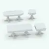 Antique Tables Living Room Revit Set in 3D and rendered in black and white (ambient occlusion style) to showcase the details and shapes better. Ideal for vintage living rooms, offices or retail spaces, this Living Room Revit Set will make your projects stand out immediately. Get it now and see for yourself.