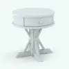 Side table Revit family rendered in black and white (ambient occlusion style) to show the details and shapes much clearer. Ideal for living rooms, bedrooms, offices and more, this side table Revit family will transform your spaces by adding a touch of vintage and elegance to your 3D renderings.