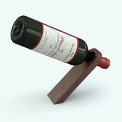 Wine Bottle Revit Family With Balancing Holder rendered in full color. This family comes with a choice of a red wine or a white wine bottle, so you can customize your spaces to your taste. Ideal to add a touch of modernity to your interior design projects, this Wine Bottle Revit Family With Balancing Holder will make your 3D renderings stand out in a few clicks.